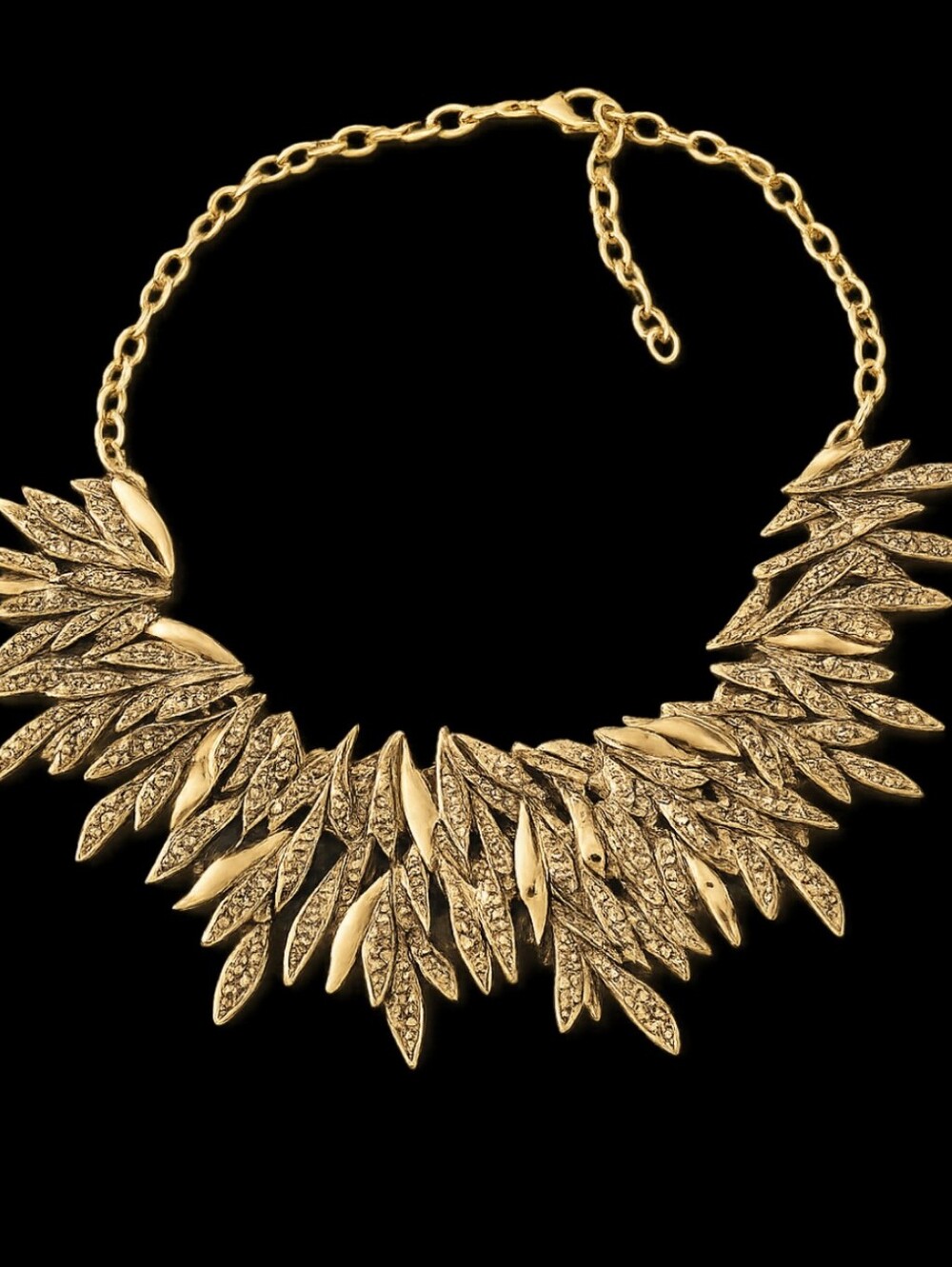 Gold Leaf Statement Necklace - Women Jewelry